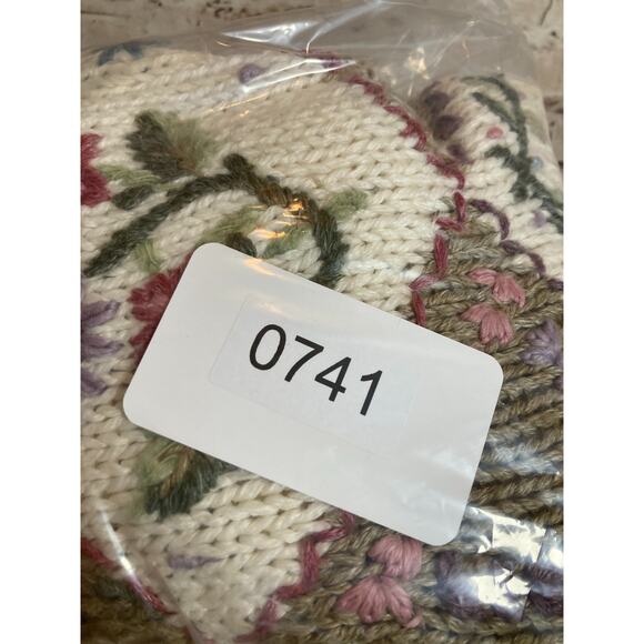 Vintage Adrian Delafield Sweater Vest Womens Medium Bobble Cream Cottage Country - Picture 9 of 12